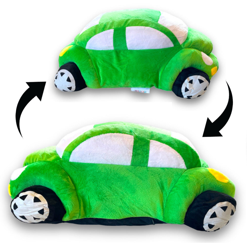 Unique green plush toy car, personalised